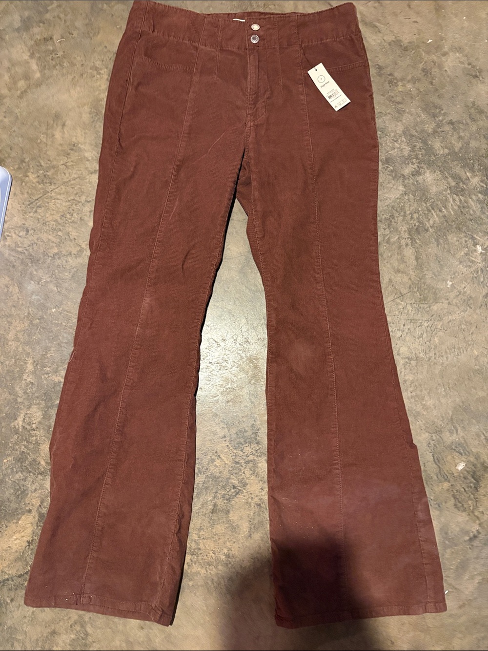 No Boundaries Rust Brown Corduroy Flare Jeans